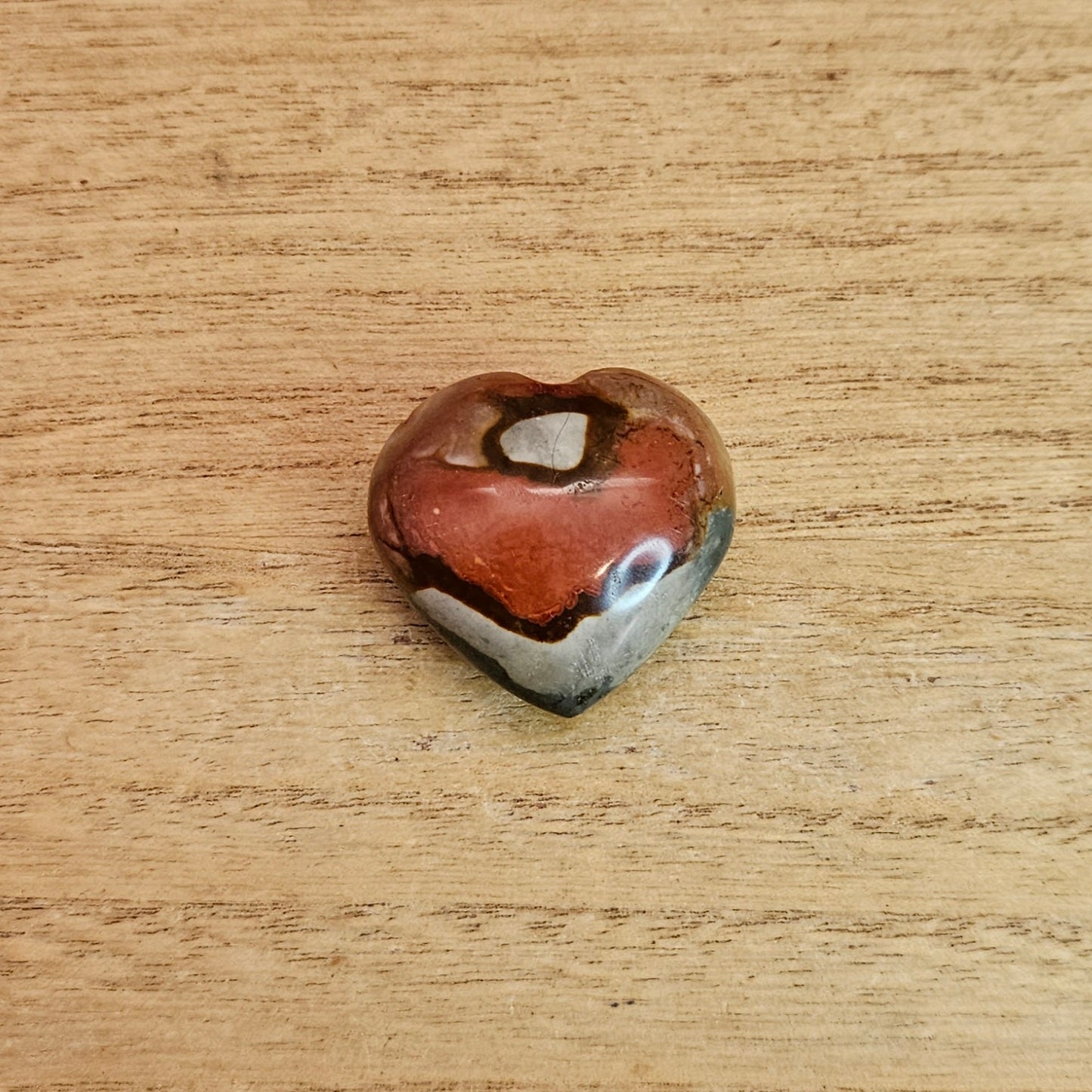 Polychrome Jasper Puffy Heart Carving.