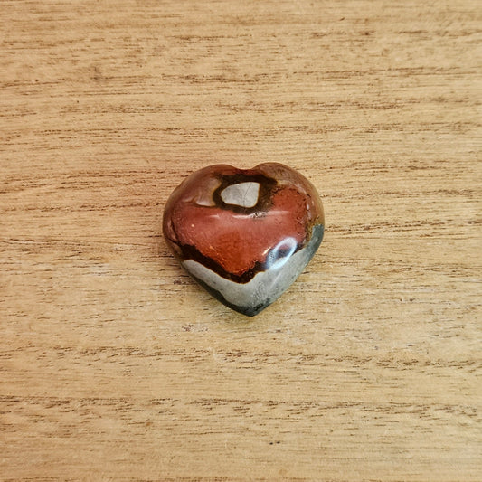 Polychrome Jasper Puffy Heart Carving.