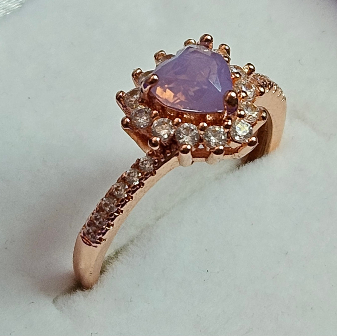 Scorolite Heart Rose Gold Band Adjustable Ring.