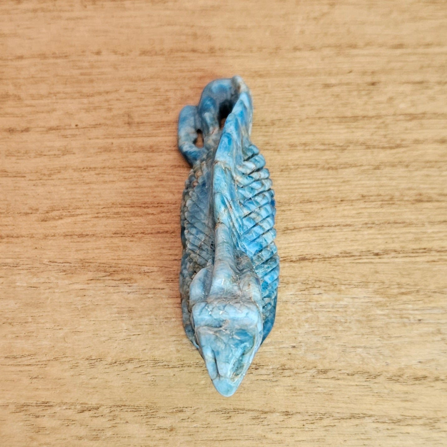 Blue Apitite Dragon Hand Carving.